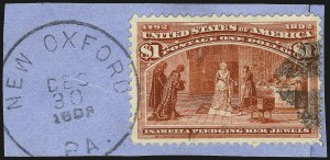 Sale 982, Lot 5579, 1893 Columbian Issue (10c thru $1.00, Scott 237-241)