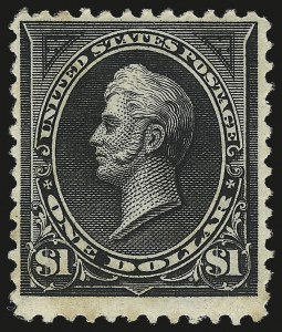 Sale 982, Lot 5621, 1895 Watermarked Bureau Issue (Scott 264-278), $1.00 Black, Ty. II (276A) Sale 982, Lot 5621, 1895 Watermarked Bureau Issue (Scott 264-278)