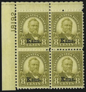 Sale 982, Lot 6000, Kans.-Nebr. Overprints (Scott 659-678)