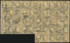 Sale 1000, Lot 1025, The Peter G. Dupuy Collection of High-Value 1857-60 Issues - Large Multiples