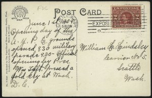 Sale 1003, Lot 5041, Alaska-Yukon-Pacific Exposition Issue (Pre-First Day and First Day Covers)