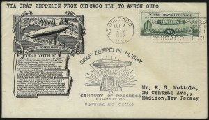 Sale 1003, Lot 5108, Air Post and Flight Covers (Scott C18, 1933 Century of Progress Flight)
