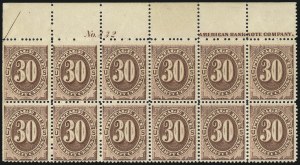Sale 1003, Lot 5340, United States Postage Due Issues (Blocks and Plate Blocks, Scott J20-J49a)