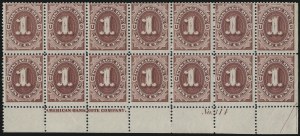 Sale 1003, Lot 5341, United States Postage Due Issues (Blocks and Plate Blocks, Scott J20-J49a)
