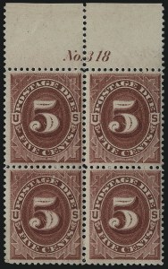 Sale 1003, Lot 5342, United States Postage Due Issues (Blocks and Plate Blocks, Scott J20-J49a)