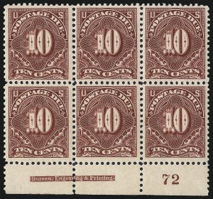 Sale 1003, Lot 5345, United States Postage Due Issues (Blocks and Plate Blocks, Scott J20-J49a)