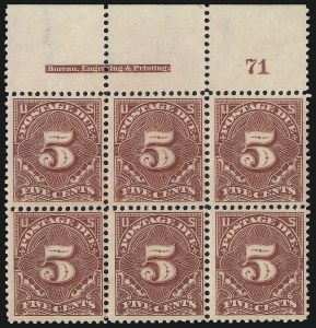 Sale 1003, Lot 5355, United States Postage Due Issues (Blocks and Plate Blocks, Scott J20-J49a)