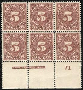 Sale 1003, Lot 5356, United States Postage Due Issues (Blocks and Plate Blocks, Scott J20-J49a)