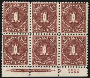 Sale 1003, Lot 5372, United States Postage Due Issues (Blocks and Plate Blocks, Scott J52-J66)