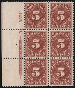 Sale 1003, Lot 5379, United States Postage Due Issues (Blocks and Plate Blocks, Scott J52-J66)