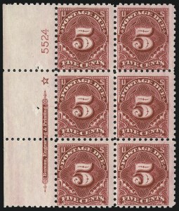 Sale 1003, Lot 5380, United States Postage Due Issues (Blocks and Plate Blocks, Scott J52-J66)
