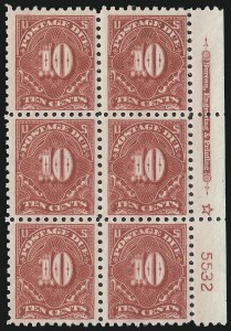 Sale 1003, Lot 5386, United States Postage Due Issues (Blocks and Plate Blocks, Scott J52-J66)