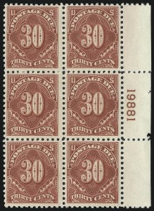 Sale 1003, Lot 5391, United States Postage Due Issues (Blocks and Plate Blocks, Scott J52-J66)