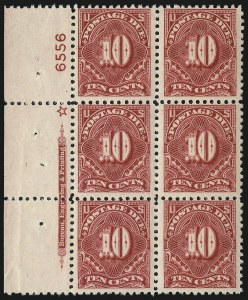 Sale 1003, Lot 5401, United States Postage Due Issues (Blocks and Plate Blocks, Scott J52-J66)