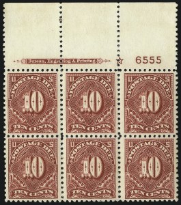 Sale 1003, Lot 5402, United States Postage Due Issues (Blocks and Plate Blocks, Scott J52-J66)