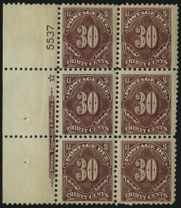Sale 1003, Lot 5404, United States Postage Due Issues (Blocks and Plate Blocks, Scott J52-J66)