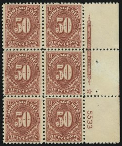 Sale 1003, Lot 5406, United States Postage Due Issues (Blocks and Plate Blocks, Scott J67-J104)