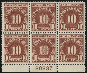 Sale 1003, Lot 5410, United States Postage Due Issues (Blocks and Plate Blocks, Scott J67-J104)