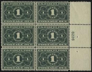 Sale 1003, Lot 5420, United States Pacel Post Postage Due Issue Plate Blocks
