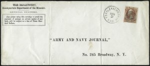 Sale 1003, Lot 5534, War Department Issues (Fort Cancellations)