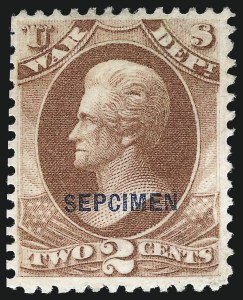 Sale 1003, Lot 5545, War Department Issues (Specimens and SEPCIMEN Errors)