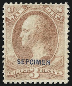 Sale 1003, Lot 5548, War Department Issues (Specimens and SEPCIMEN Errors)