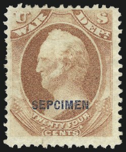 Sale 1003, Lot 5554, War Department Issues (Specimens and SEPCIMEN Errors)