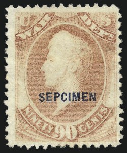 Sale 1003, Lot 5556, War Department Issues (Specimens and SEPCIMEN Errors)