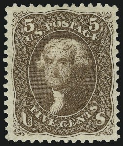 Sale 983, Lot 72, 1875 Re-Issue of 1861-66 Issue