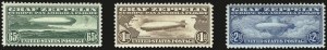 Sale 984, Lot 1056, Air Post Graf Zeppelin Issue (Scott C13-C15)