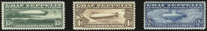 Sale 984, Lot 1059, Air Post Graf Zeppelin Issue (Scott C13-C15)