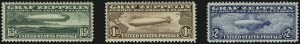 Sale 984, Lot 1062, Air Post Graf Zeppelin Issue (Scott C13-C15)