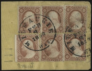 Sale 984, Lot 145, 3c-5c 1857-60 Issue (Scott 25-30A)