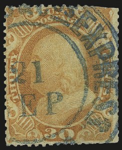 Sale 984, Lot 219, 24c-90c 1860 Issue (Scott 37-39)