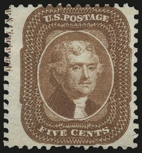 Sale 984, Lot 244, 1875 Reprint of 1857-60 Issue (Scott 40-47)