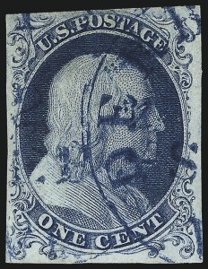 Sale 984, Lot 50, 1c 1851-56 Issue (Scott 5-9)