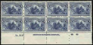 Sale 984, Lot 541, 1893 Columbian Issue (1c thru 8c, Scott 230-236)