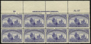 Sale 984, Lot 546, 1893 Columbian Issue (1c thru 8c, Scott 230-236)