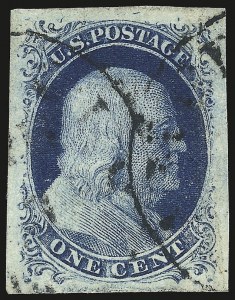 Sale 984, Lot 57, 1c 1851-56 Issue (Scott 5-9)