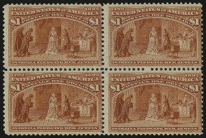 Sale 984, Lot 573, 1893 Columbian Issue (10c thru $1.00, Scott 237-241)