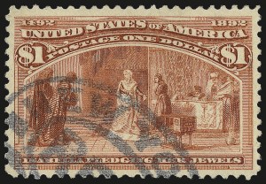 Sale Number 984, Lot Number 575, 1893 Columbian Issue (10c thru $1.00, Scott 237-241)