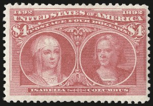 Sale 984, Lot 606, 1893 Columbian Issue ($2.00 thru $5.00, Scott 242-245)