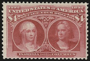 Sale 984, Lot 607, 1893 Columbian Issue ($2.00 thru $5.00, Scott 242-245)