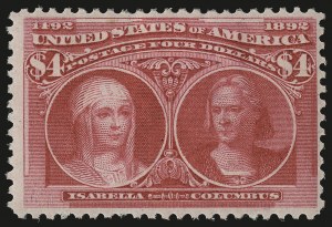 Sale 984, Lot 608, 1893 Columbian Issue ($2.00 thru $5.00, Scott 242-245)