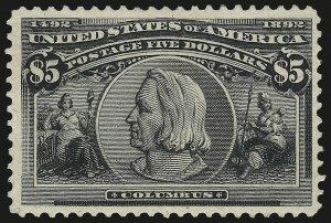 Sale 984, Lot 621, 1893 Columbian Issue ($2.00 thru $5.00, Scott 242-245)