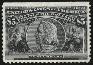 Sale 984, Lot 623, 1893 Columbian Issue ($2.00 thru $5.00, Scott 242-245)