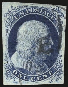 Sale 984, Lot 63, 1c 1851-56 Issue (Scott 5-9)