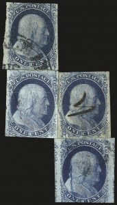 Sale 984, Lot 64, 1c 1851-56 Issue (Scott 5-9)