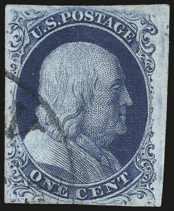 Sale 984, Lot 69, 1c 1851-56 Issue (Scott 5-9)