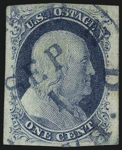 Sale 984, Lot 74, 1c 1851-56 Issue (Scott 5-9)